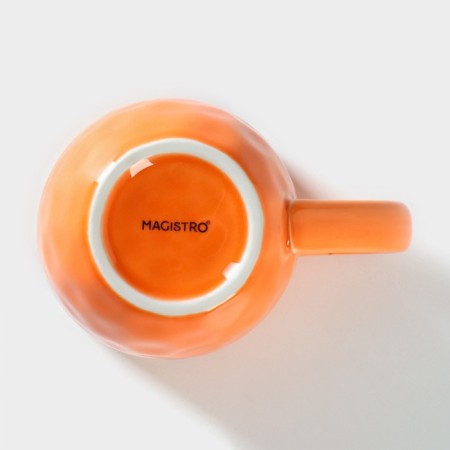 Porcelain mug Magistro "Cerera", 400 ml, color orange color-3