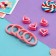 Hair set "Olivia" (4 elastic bands 4 cm, 4 crab 2.5 cm) heart, pink