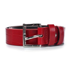 Belt belt children's genuine leather 46622 red 100x3x0.3 cm