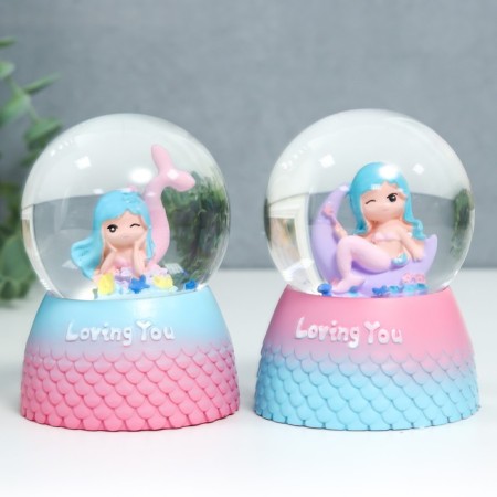 Souvenir Polystone Water Ball Light "Mermaid underwater" MIX 9.5x7x7 cm-7