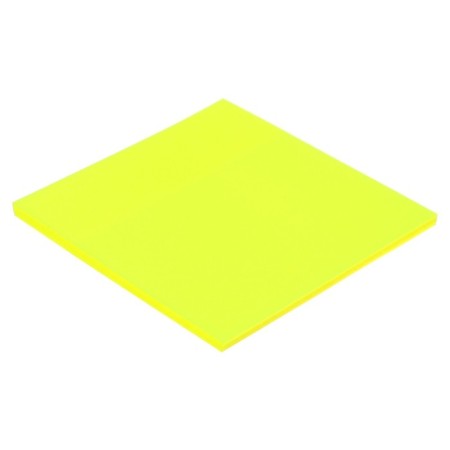 Block with a sticky edge of 76 x 76 mm, 50 sheets, transparent plastic, yellow