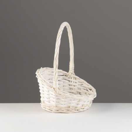 Wicker basket, 25x25x5x13.5x30 cm, white, willow-1