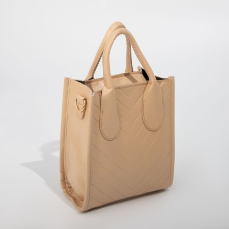 Bag Female Tout with zipper, beige color-1