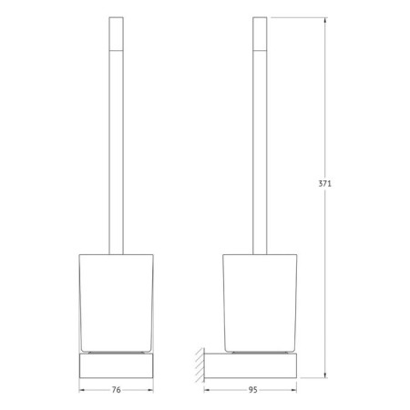 Holder with toilet ruff, matte glass, chrome-1