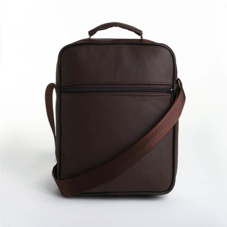 Male bag on lightning, long belt, brown color-3