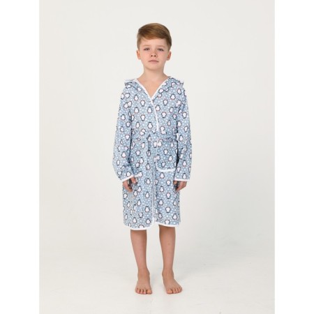 Children's robe with a hood, height 122 cm-4
