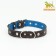 Collar leather reinforced with a kapron with a half-ring, 55 x 2.5 cm, Osh 27-53 cm, black