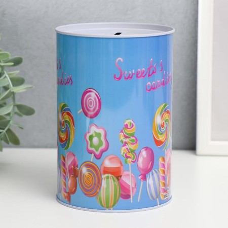 Копилка металл банка "Десерты" МИКС 15х10,3х10,3 см-3