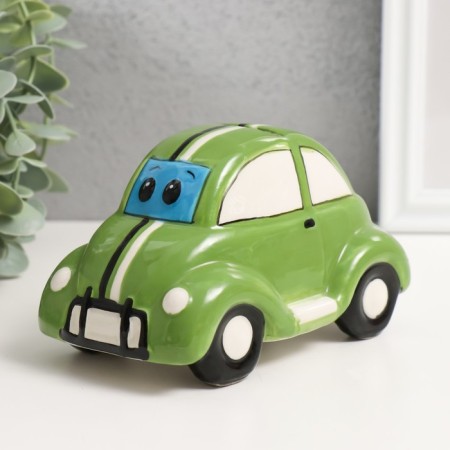 Piggy bank Ceramics "Eye machine" Green 13x7.8x7.4 cm-3