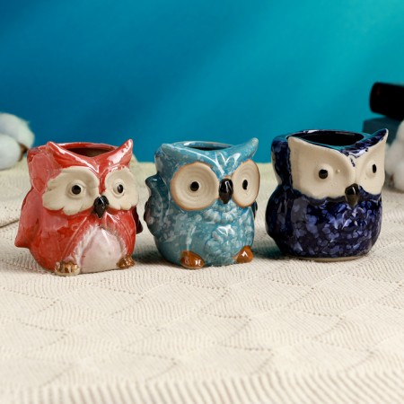 Pot "Owl" mix, 7x6.5cm, 0.1l, D-4 cm-4