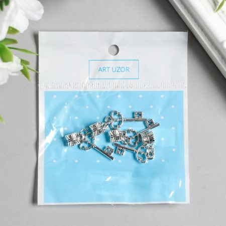 Bale with a suspension metal for creativity "Openwork key" silver 3.1 cm-2
