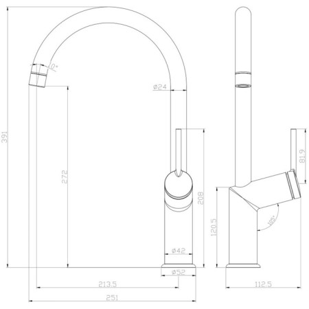 LEMARK Minima LM3805C kitchen mixer, single -leaf, excess length 213.5 mm, chrome-1