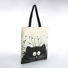 Bag Schoper without fastening, from textiles, beige color