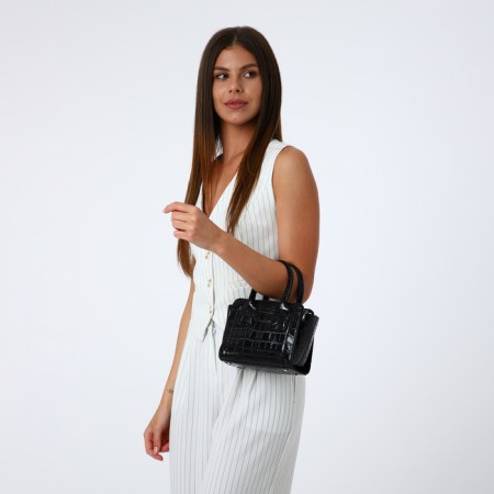 Bag Female Tout with zipper, black color-6