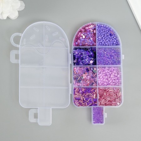 A set of beads, sequins, glass for creativity No. 2, col. violet-2