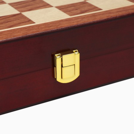 Chess souvenir, wooden board 30 x 30 cm, metal figures-6