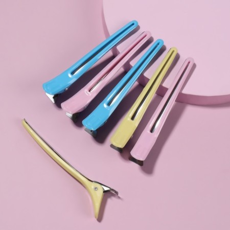 Hair clamps, set - 6 pcs, 10 cm, color mix-3
