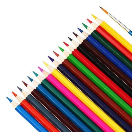 Pencils Watercolor 18 Tsv Gamma "Classic", hexagon, with a brush, cards/units, euro -baits-2