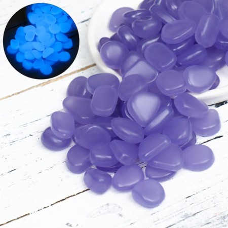 Decorative stones for the aquarium, luminous, 20 mm, 200 g, purple