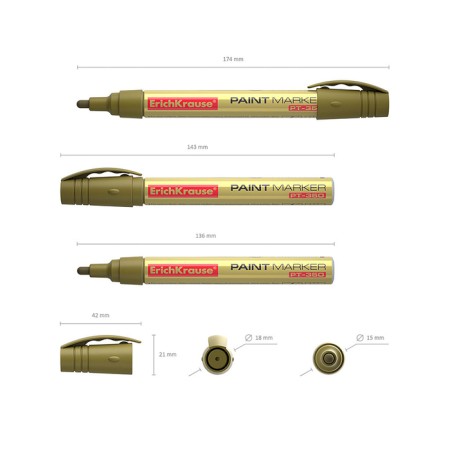 Marker-painting (lacquer) 2.5 mm Erich Krause PT-350, gold-2