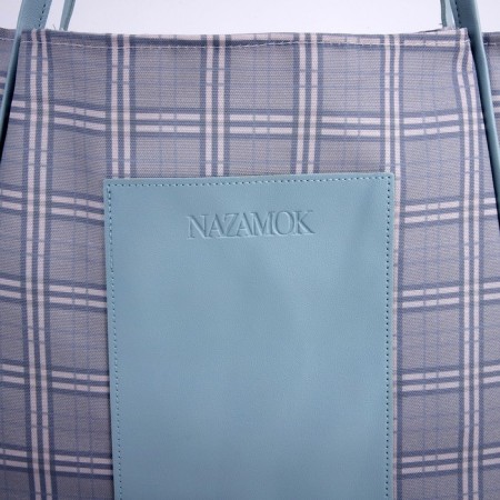 Bag - Shoper with a patch Nazamok Gray, 40 × 38 × 7 cm-3