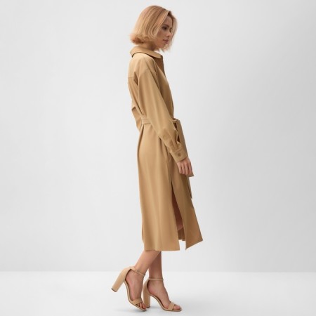 Women's dress Minaku: Casual Collection, beige color, size 46-1