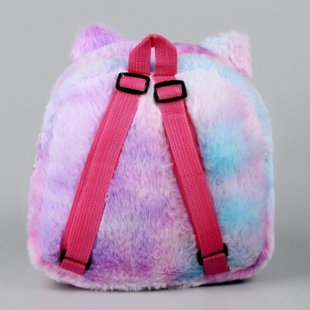 Baby plush backpack for the girl "Cat Fluffics", 24 × 22 × 7 cm-4