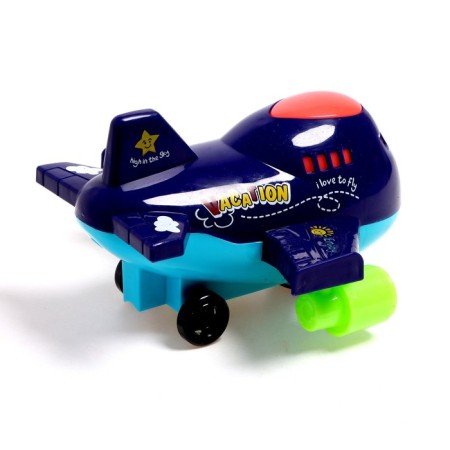 Liner aircraft, works on batteries, light and sound effects, blue color-2