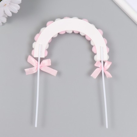 Decor for the creativity "Arka from Pompons" white-pink 20x14 cm-3