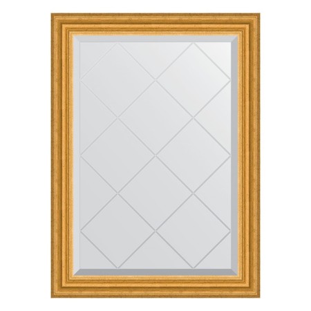 Mirror with engraving in the baguette frame, aged gold 67 mm, 62x85 cm