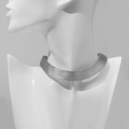 Choker "Adagio" mesh, color silver, 37 cm
