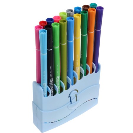 Fleeters of 18 flowers Happycolor, on water -based, in plastic pencil case, mix-1
