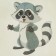 Bath cap with children's thermal traffic "Raccoon"