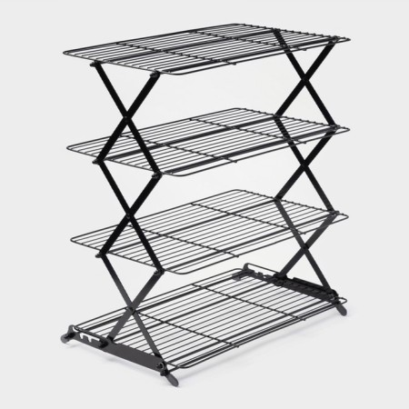 Ground for glazing and cooling confectionery, 4 tiers, 43.5 × 25.5 × 8 cm, black color black-2