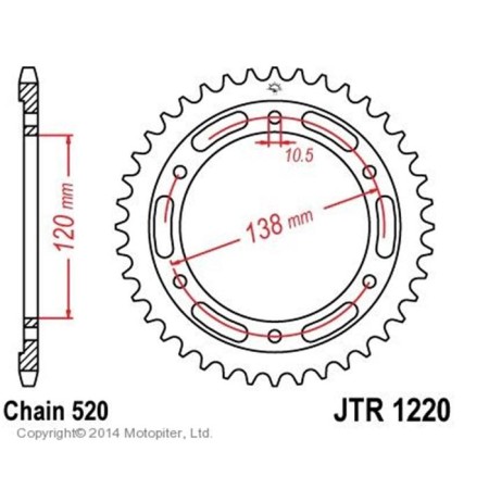 Vedica star JT SPROCKETS 1220.36, chain 520, 36 teeth