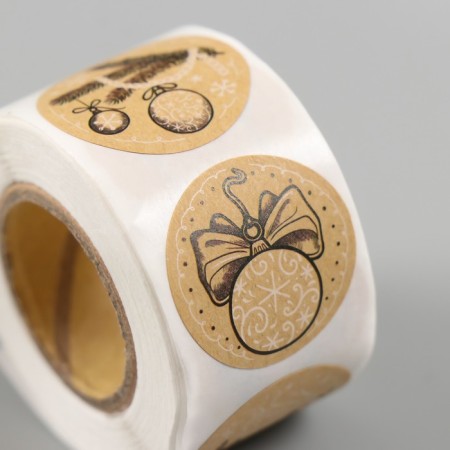 New Year Stick Paper Kraft "New Year" d = 2.5 cm 252 pcs in roll-3