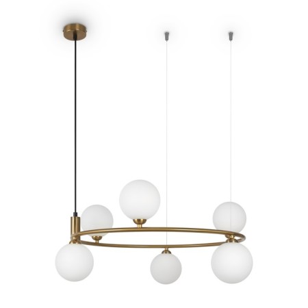 Suspension lamp Maytoni Mod013PL-06BS1, 6XG9, 25W, 65x58x178 cm, brass color-1