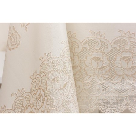 The tablecloth "openwork" Victoria, 140 x 200 cm, beige color-2