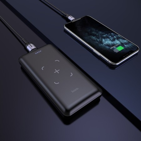 External battery Hoco J50, 10,000 mAh, wireless charging 5 watts, 2 a, black-6