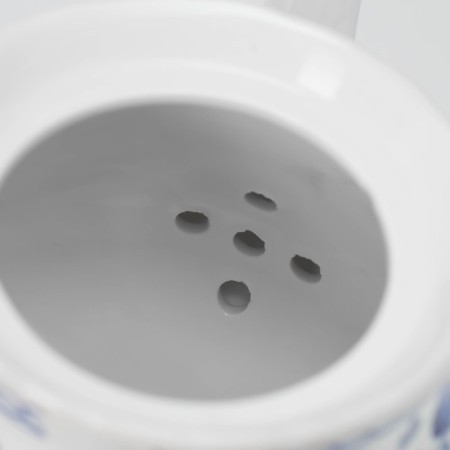 Service Ceramic Tea Dolyana "Russian Disor", 13 items on a stand: 6 cups 210 ml, 6 saucers, kettle-3