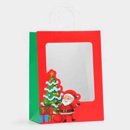 Gift package with the window "Santa Claus" 26 x 35 x 16 cm, red-1