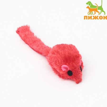 Toy for cats "Mouse Low" color, 5 cm, red