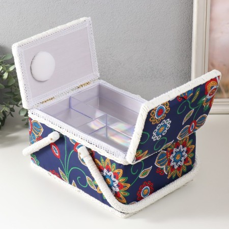 Casket for needlework "Flower mosaic" 19x26x14.5 cm-3