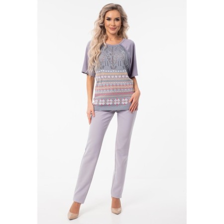 Female trousers, size 42, gray color-2