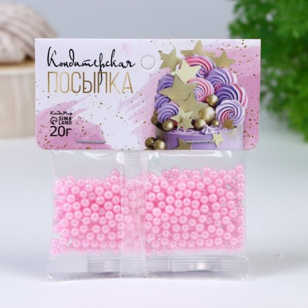 Confectionery sprinkling balls 4 mm, pink, 20 g-1