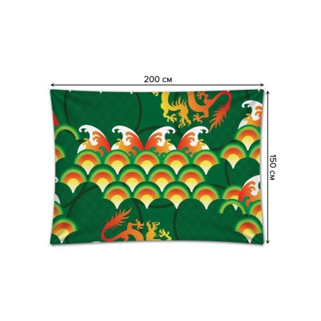 Decorative panel with photo printing "Fire Dragons", horizontal, size 150x200 cm-1