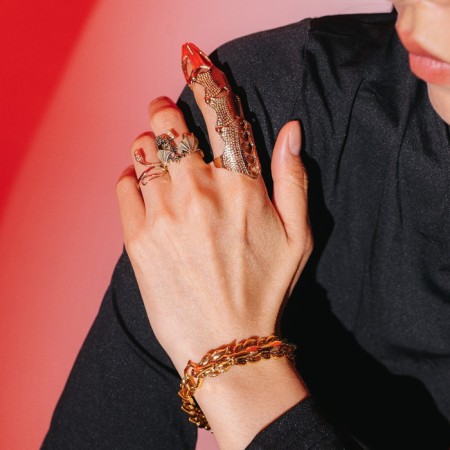 Bracelet Metal "Japan" a vacationing dragon, color gold, 20 cm-4