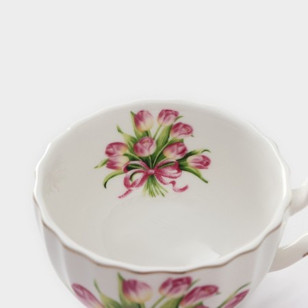Service Service Spring, 12 objects: 6 mugs 220 ml, 6 saucers d = 15 cm, white color-4
