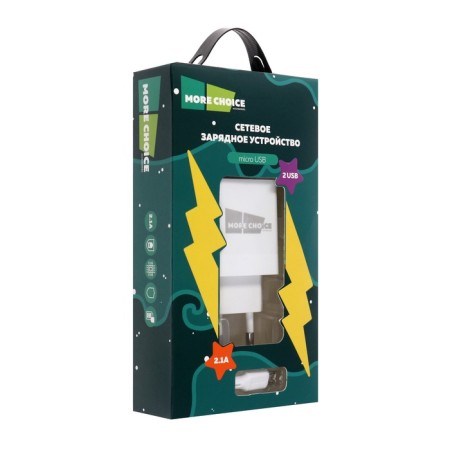 Network charger More Choice NC24M, 2.1A, Micro USB cable, white-13