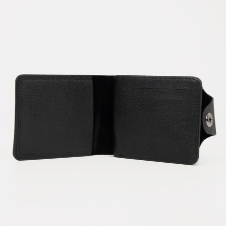 Male purse for magnet, department for bills, for maps, for coins, black color-2